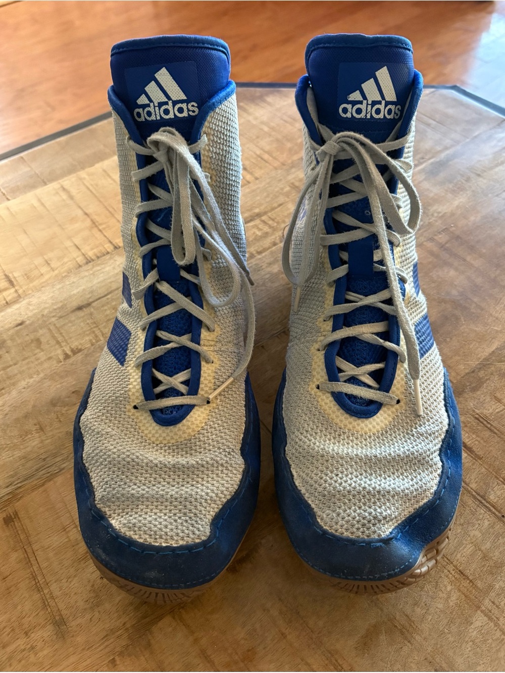 Adidas Tech Fall 2.0 Wrestling MMA Shoes Mens Size 13 White/Royal Blue